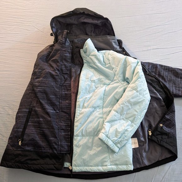 Free Country Jackets & Blazers - Women's NWOT Free Country 3-in-1 systems winter jacket, black & blue, size L